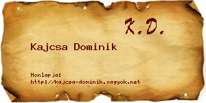 Kajcsa Dominik névjegykártya